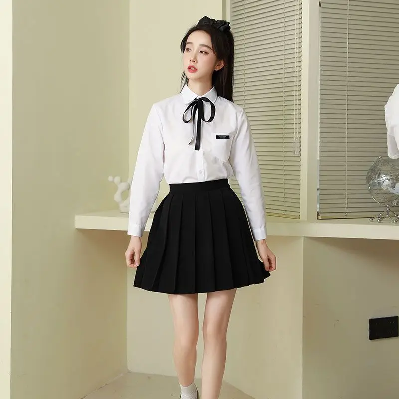 JK Blouse Pleated Skirt Japanese School Uniform Korean Student Sailor Full Set Girl  Skirt Uniforms for Woman