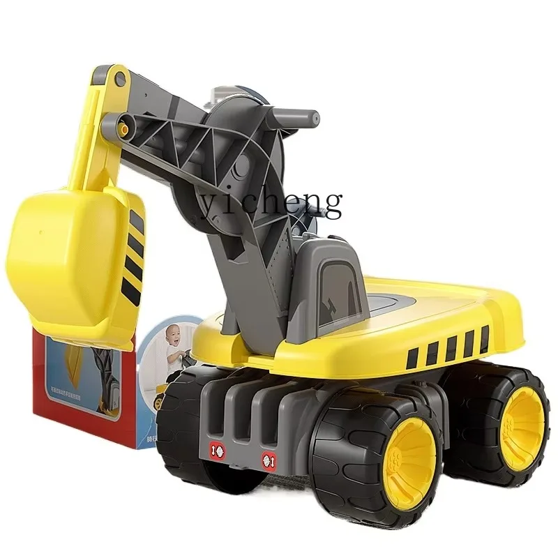 Large Excavator Children's Toy Car Can Sit Remote Control Engineering Car Hook Push Excavator Boy GiftR25