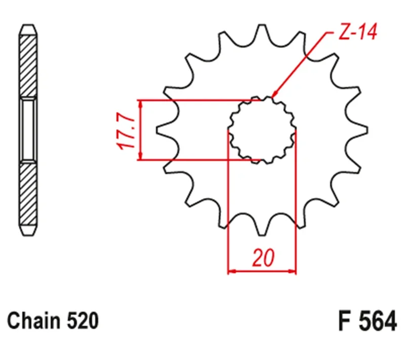 520 Motorcycle Front Sprocket For Yamaha DT200 DT200R 89-95 XVS125 Dragstar 125 2000-2004 WR200 91-93 YZ125 87-04 WR125