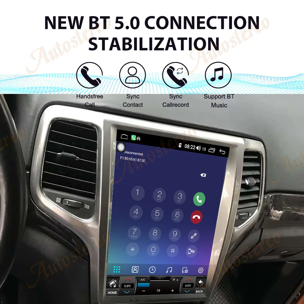 Pantalla Vertical de 12,1 pulgadas Android 14,0 para JEEP Grand Cherokee 2008-2013 navegación GPS para coche reproductor Multimedia Radio para coche Carplay