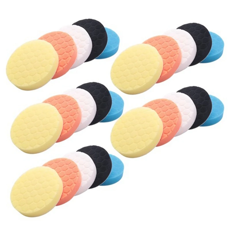 25Pcs 5Inch (125Mm) Polishing Pad Kit For Car