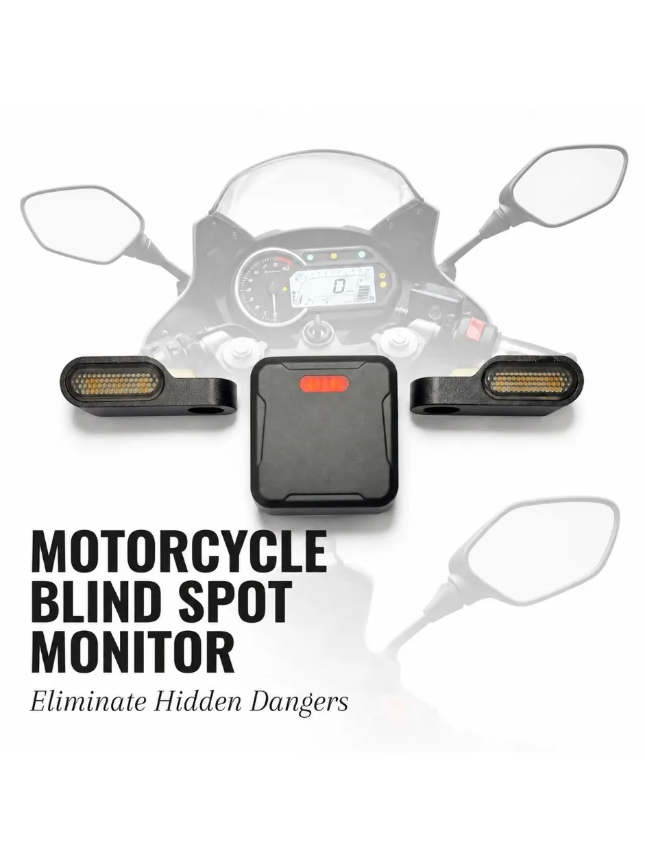 Motorcycle Blind Spot Safety Alert System Kit, IP67 Waterproof, Compatible with Honda, BMW, Yamaha Motorcycle Safety Kits