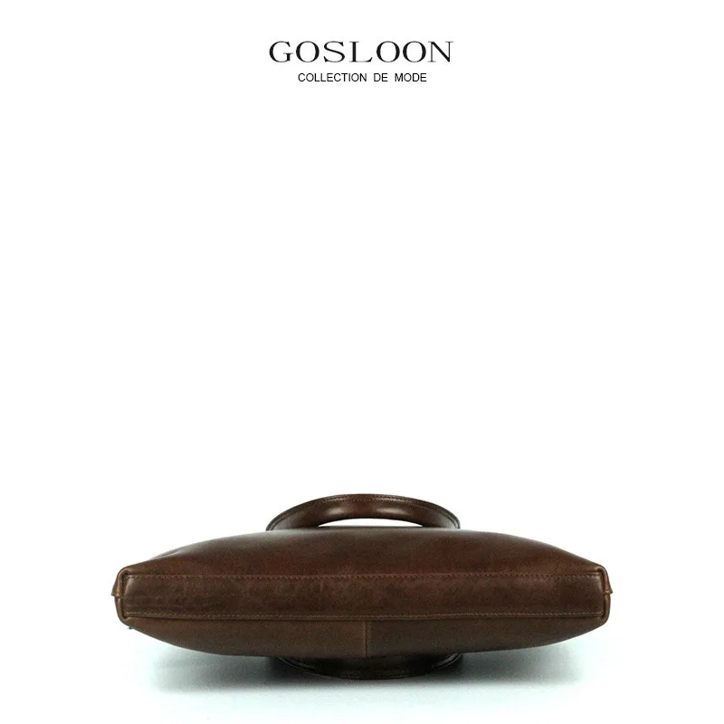 กระเป๋าแล็ปท็อปกระเป๋าหนังหรูหราของแท้หนัง Cowskin กระเป๋าเอกสารขนาดใหญ่ความจุธุรกิจทํางานไหล่กระเป๋าถือแล็ปท็อปกระเป๋า