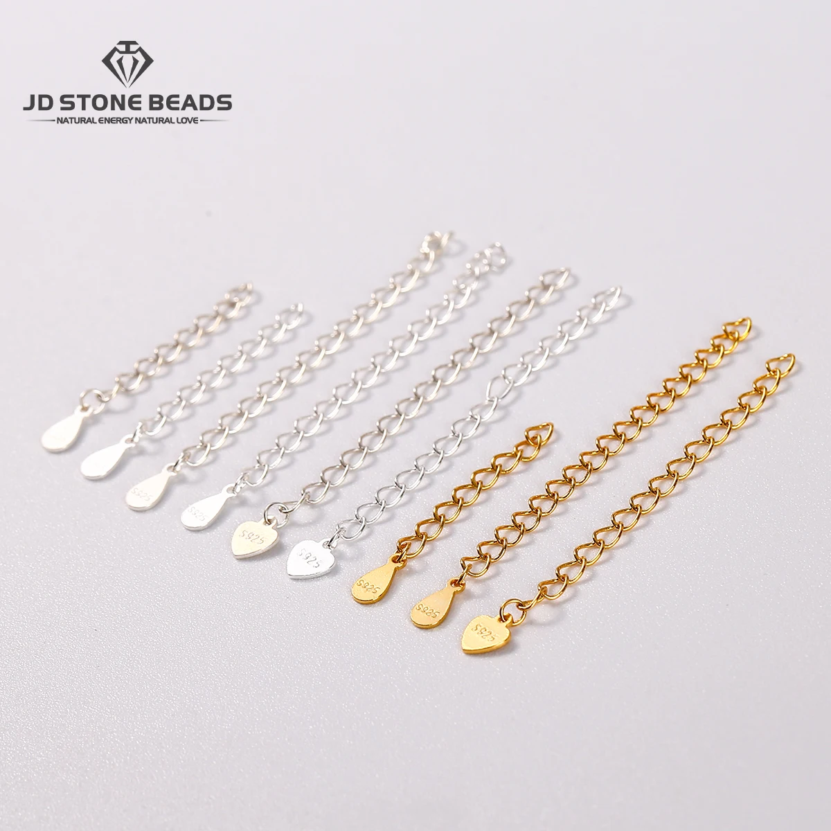 

1 Pc 925 Sterling Silver Decoration Extension Chains 30 50mm Bracelet Necklace Extend Tail Chains DIY Jewelry Making Accessories
