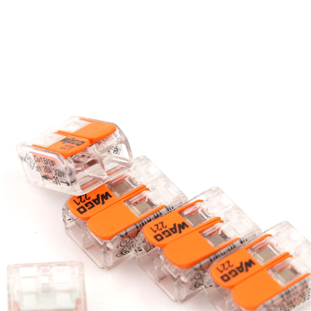 Wago 221-412 LEVER-NUTS 2 Condutor Conector Compacto 10 PK Fio De Cobre Junção Conector Terminal De Fio Reutilizável