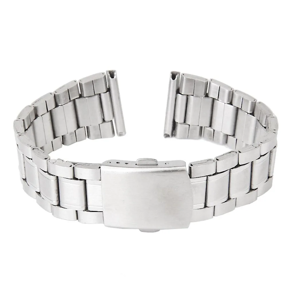 

Replacement Stainless Steel Watch Band 18-22Mm Width Silver Finish Strap Foldover Clasp Comfort Fit