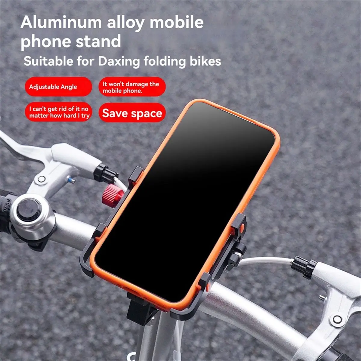 

Bicycle Phone Holder Aluminum Alloy Bike Phone Holder Racks for Folding Bike Handlebar Mount Non-Slip Clip