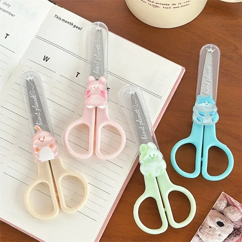 1 Piece Mini Cute Scissors for Kids Boy Girl Lovely Cartoon Animal Stationery Scissors Scrapbook Paper Cutter Student Supplies