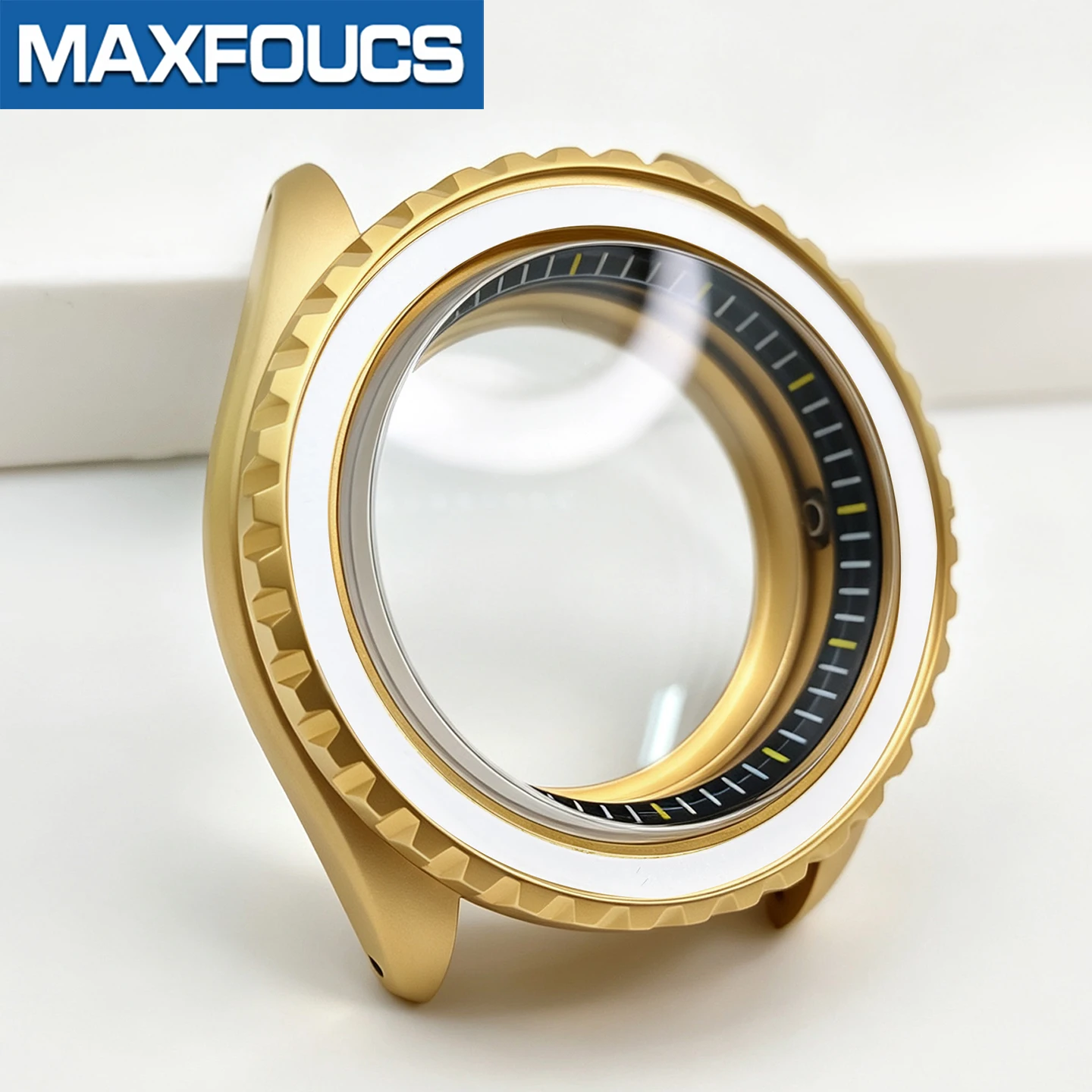 SKX Classic Mattgoldenes Uhrengehäuse 3-Uhr-Position Edelstahl MOD SKX007 NH34 4R36 Krone Saphirglas Kundenspezifisches Zubehör – Detail 15