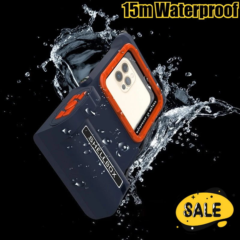 

15m Waterproof Diving with Bluetooth Remote Phone Case for Iphone 16 15 14 13 12 11 Pro Max XR XS Max Dustproof Protector Cover
