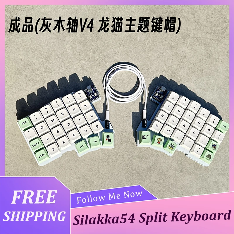 Silakka54 Split Keyboard Wired Hot Swap Support QMK/VIAL Keyboard Ergonomics RP2040zero Customized PC Gamer Accessories
