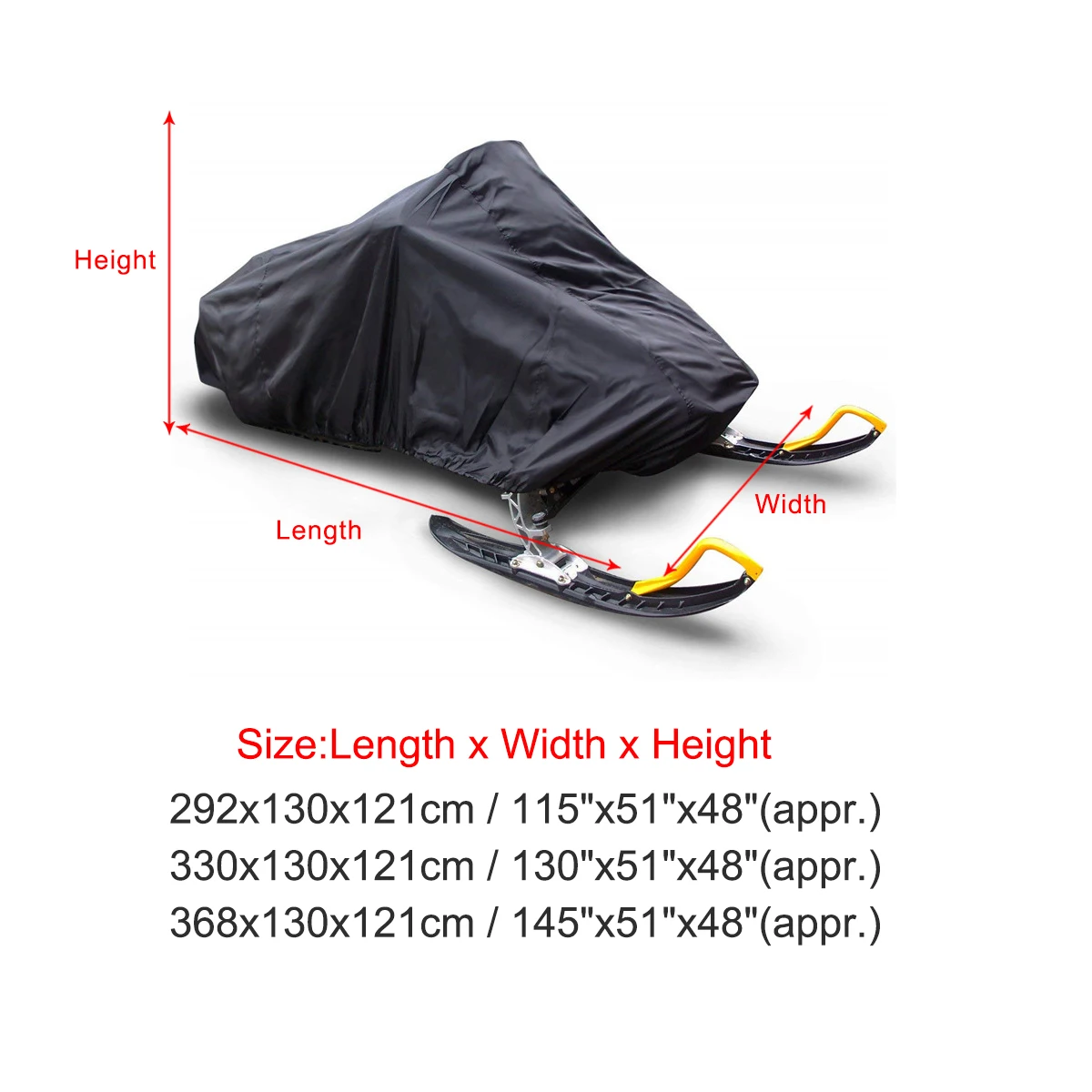 Snowmobile Cover Outdoor Waterproof Dust Trailerable Sled Cover Storage Anti-UV All-Purpose Cover Winter Motorcyle Outdoor