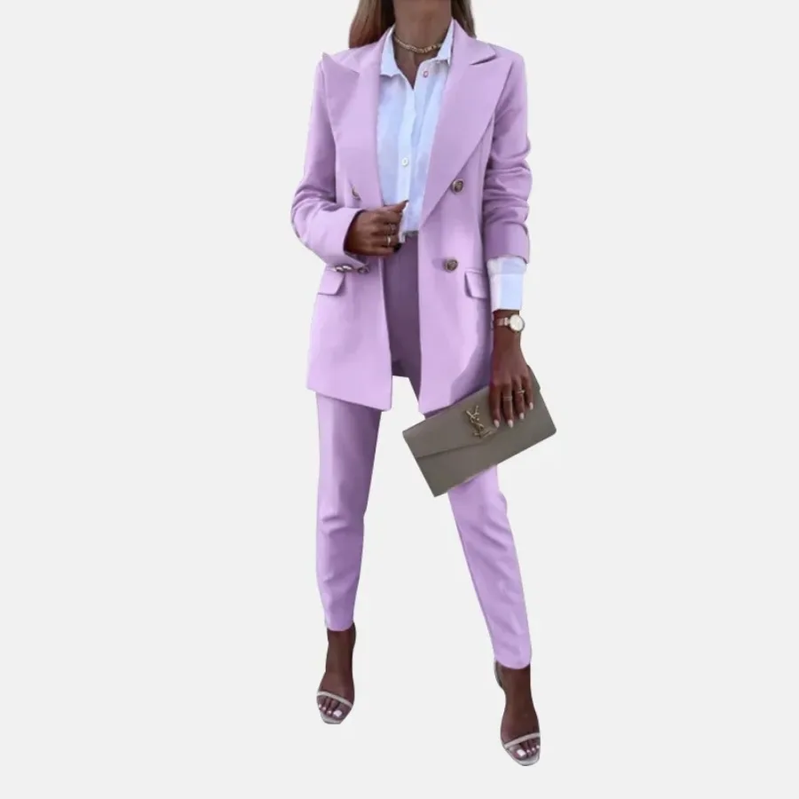 

OL Style Blazer Suits for Women Two 2 Piece Set Outfits Autumn Clothes Solid Blazer Top and Pants Suit Fashion 2 Piece Woman Set