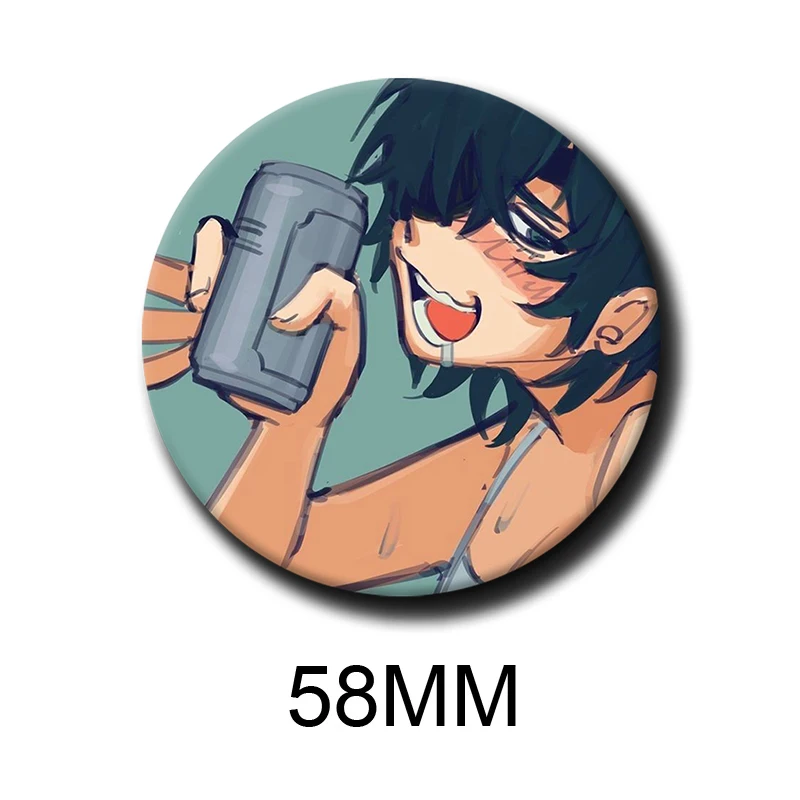 58mm Cartoon Character Himeno Button Pin Anime Role Himeno Brooch Creative Badge for Backpack Clothes Decoration Gift