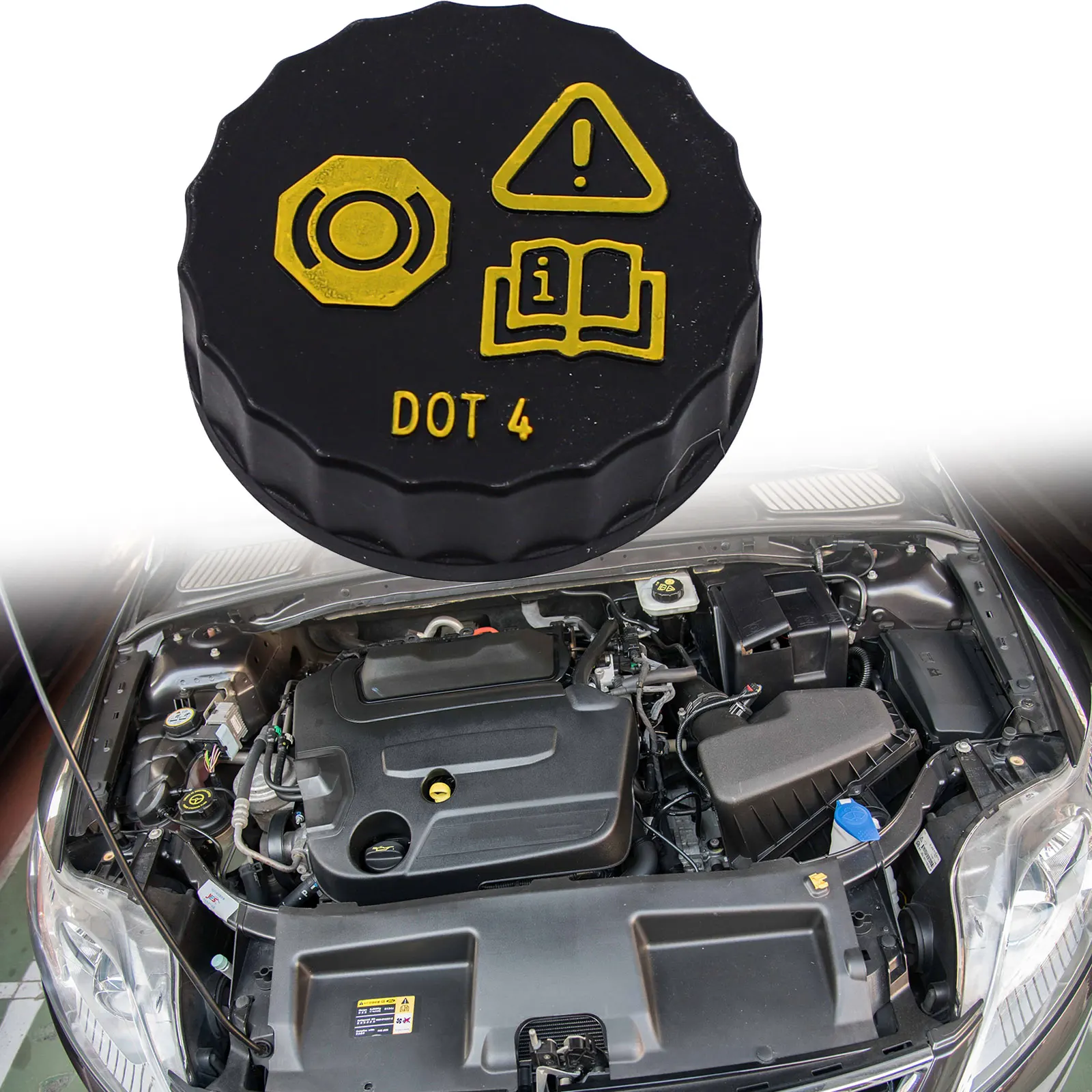 

For Ford Focus MK2 MK3 MK4 Brake Fluid Reservoir Cap Reliable Replacement for C Max Fiesta and Other 2005 2014 Models
