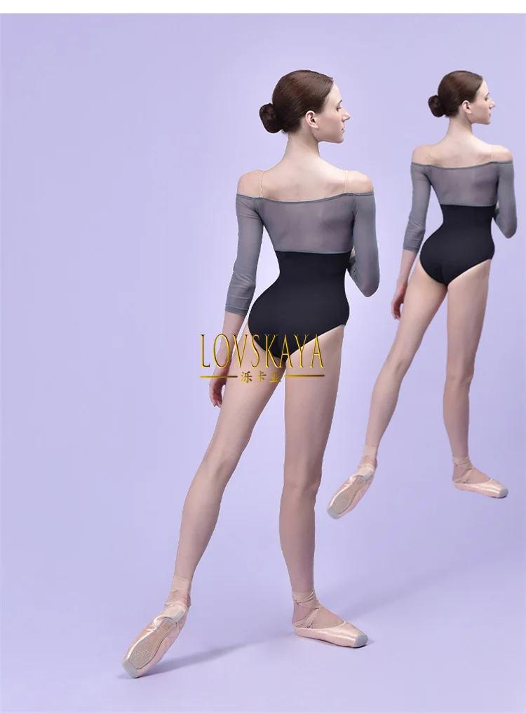 Fato corpo prática ballet, manga média dança, 1 pc