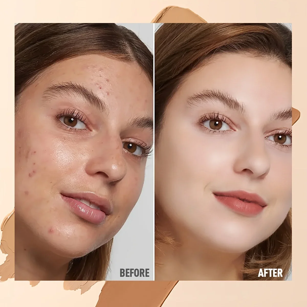 2PCS/Set Waterproof Concealer - Covers Acne Marks, Dark Circles, Tattoos, Suitable for All Skin Types, Comes with A Brush