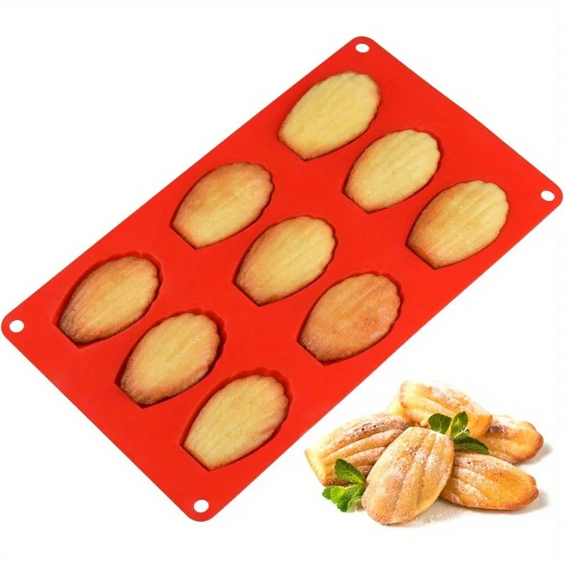 1 Stück Silikon-Madeleine-Backform in Muschelform, antihaftbeschichtetes rechteckiges Backblech für Schokoladenkekse, Desserts, Süßigkeiten