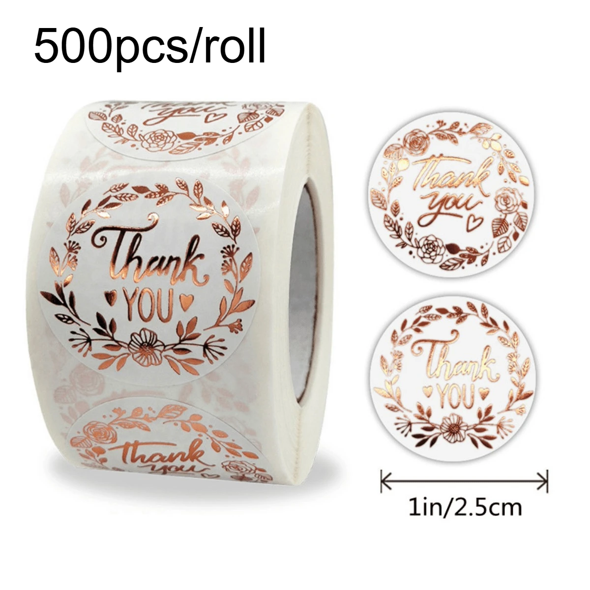 1/2 لفات من ملصقات الشكر الذهبية الوردية لدعم ملصقات الأعمال الصغيرة الخاصة بي، ملصقات شكرًا لك لبطاقات المعايدة #1