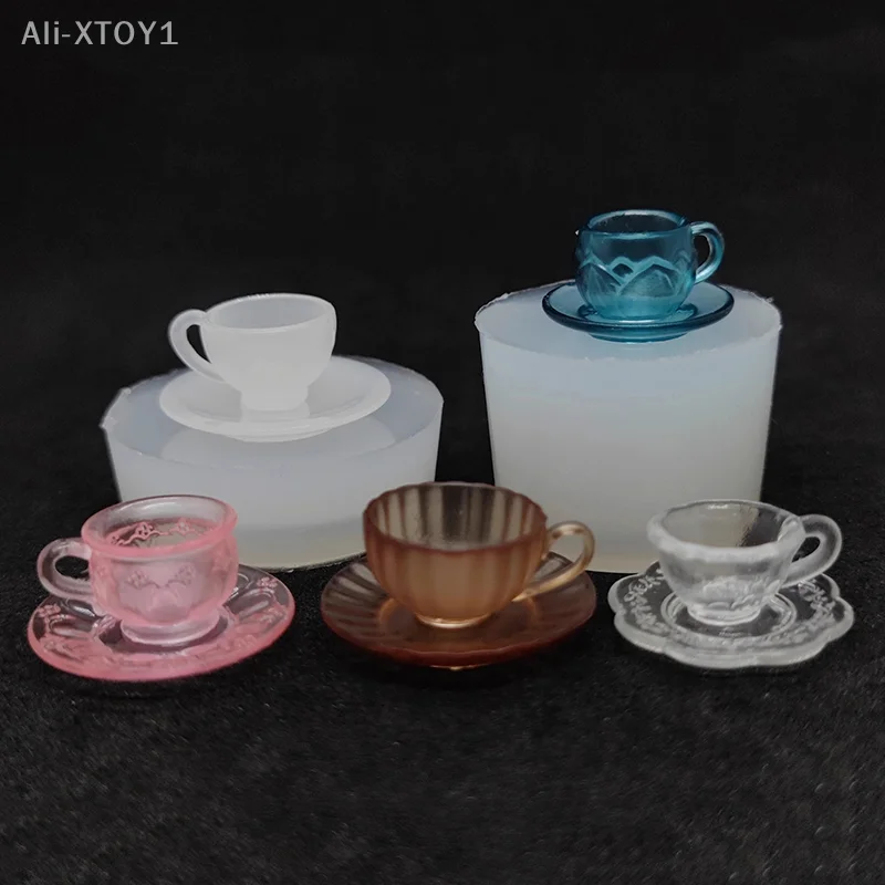 1 Set Dollhouse Food And Play Miniature Tea Cup Silicone Mold UV Epoxy Turnover Mold Doll Accessories Toy Scene Decoration