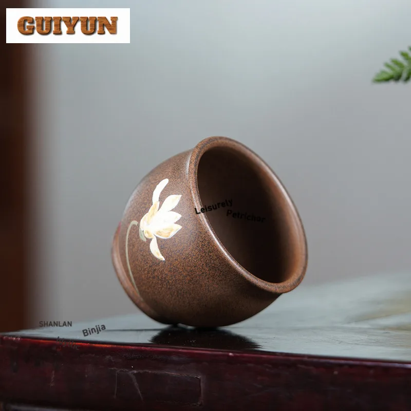 180 مللي ييشينغ الأرجواني الطين فنجان الشاي وعاء شاي أنيق أكواب واحدة الشاي تذوق رائحة كوب تشازان ماستر أكواب المقاهي الحلي #3