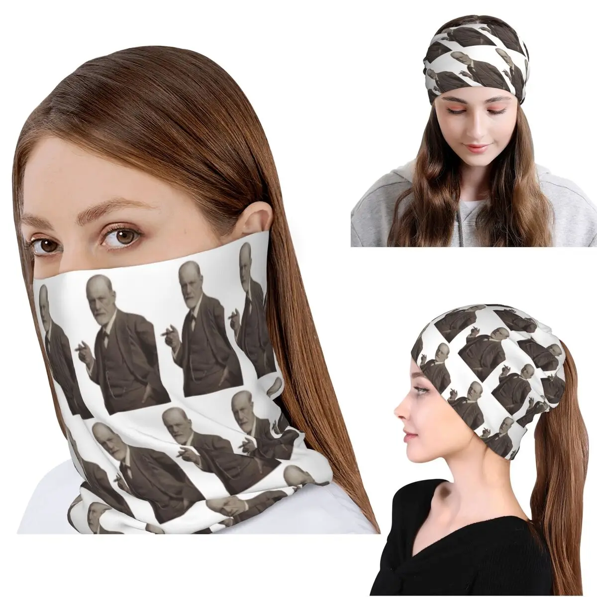 

Freud With Cigar Blush Pink Bandana Neck Cover Magic Scarf Warm Cycling Scarf Beanies Hat Unisex Adult All Season