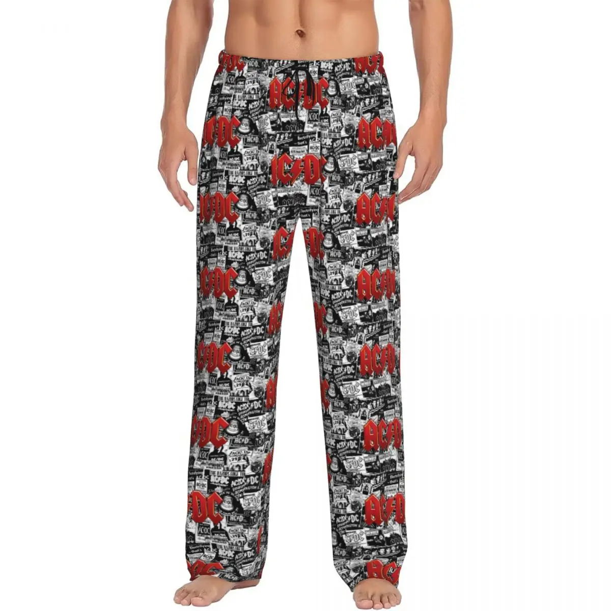 

Custom Rock AC DC Pajama Pants for Men Lounge Sleep Stretch Sleepwear Bottoms with Pockets