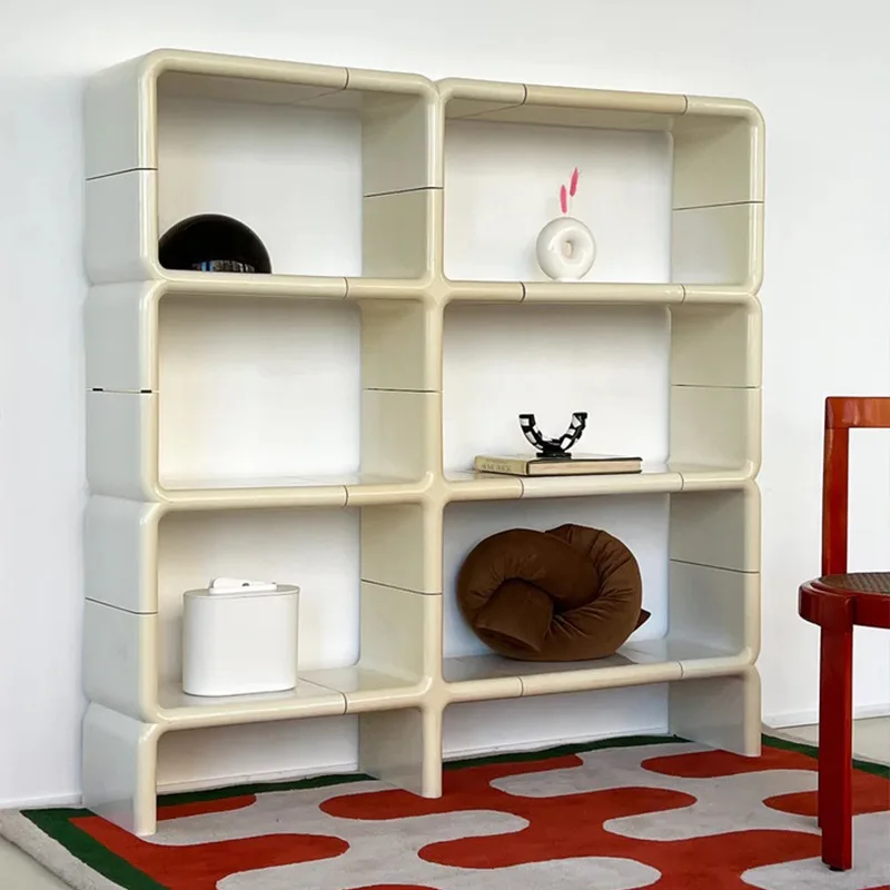 Modern simple assembly storage and finishing rack, household splicing display rack, cream wind storage plastic rack