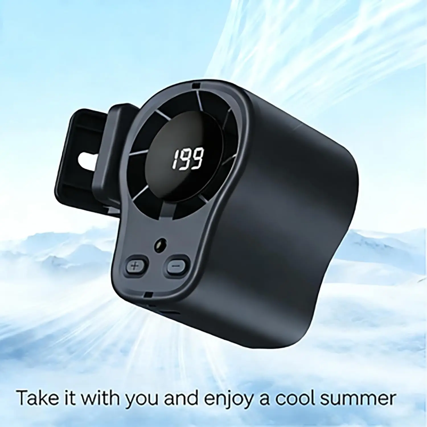 2026 New Upgrade Portable Clip On Air Conditioner Fan For Car With LED Display, 360° Rotation 199 Speeds Mini Cooling Fans
