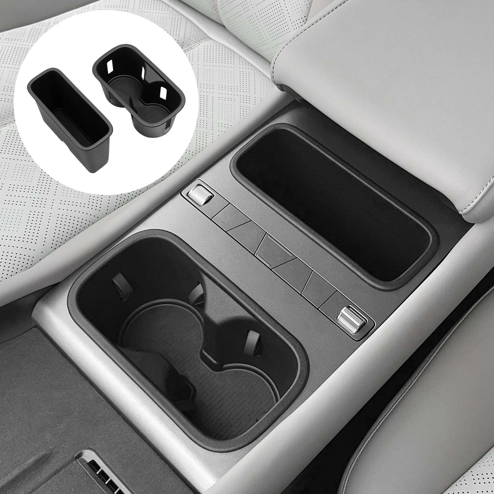 Smabee for BYD ATTO 3 EVO 2025 2026 Central Water Cup Holder Storage Box TPE Shock-Absorbing Tidying Accessories