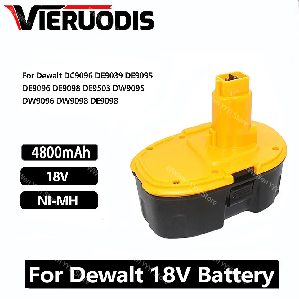 

New 18V 4800mAh Ni-MH Battery For Dewalt DC9096 DE9039 DE9096 DE9098 DE9503 DC212 DC330 Cordless Drill Replacement Battery