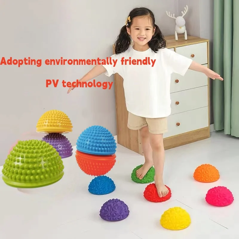 

Yoga Balanced Air Cushion River Crossing Stone Sensory Training Equipment Foot Massage Touch SemiCircular Durian Pineapple Ball