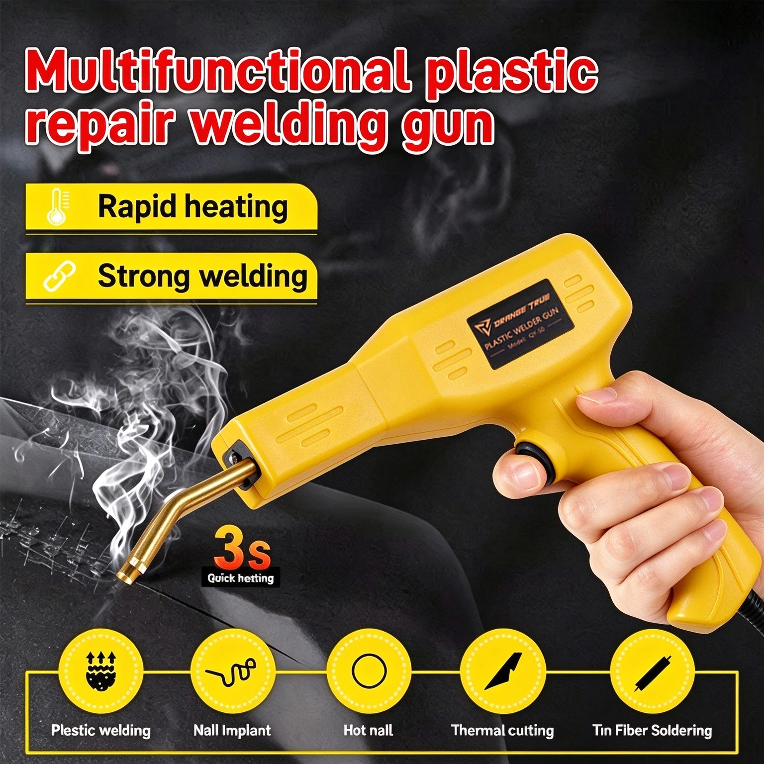 50W Plastic Welder Hot Stapler Gun Car Bumper Repair Kit with 200-800Pcs Staples Auto Plastic Welding Repair Tool