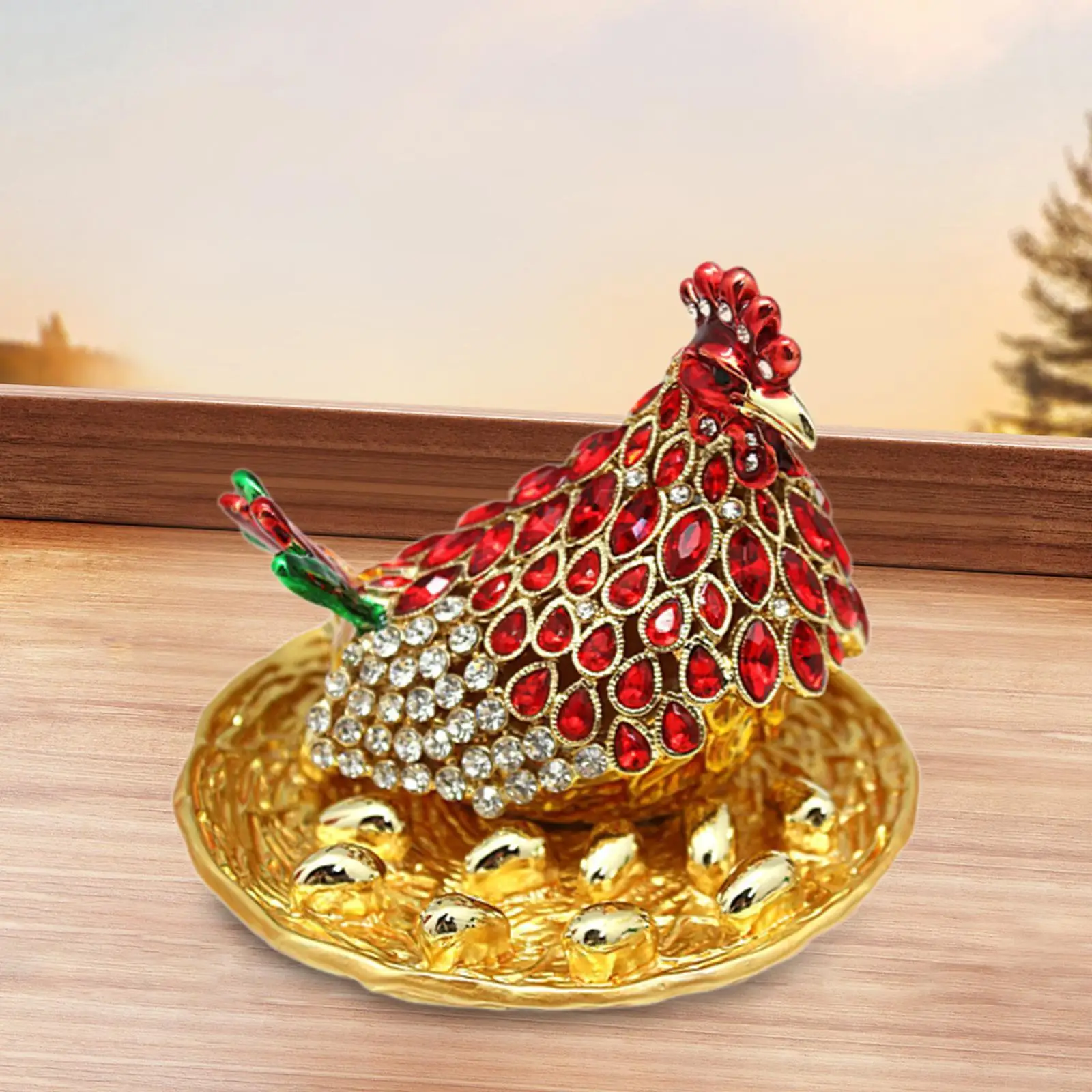 Chicken Figurine Jewelry Box Jewelry Organizer Hen Style Decorative Treasure Chest Box image 4