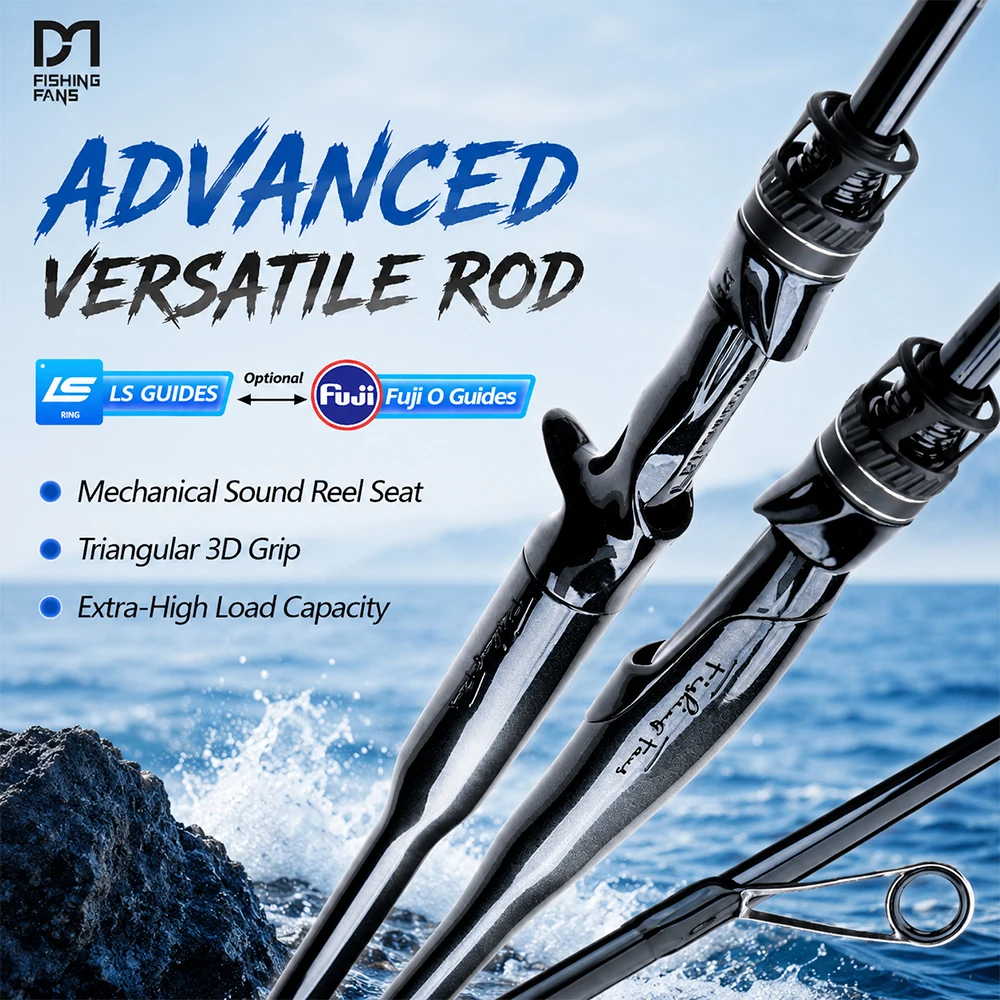 

FISHINGFANS ORCA TAPERED HANDLE FUJI O /LS GUIDE RATTLE REEL SEAT L ML M POWER 1.98m 2.13m 2.43m Fishing Rod