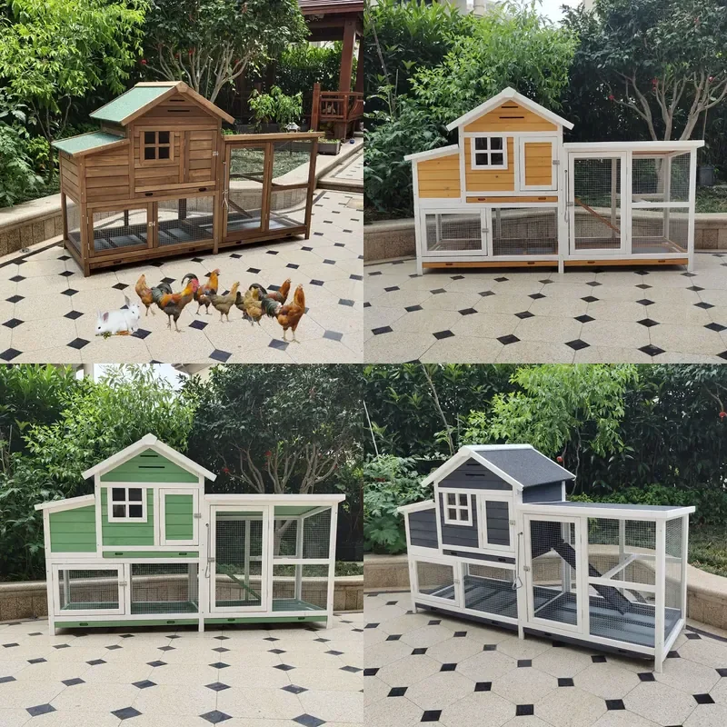 For Large Outdoor Rabbit Cage Metal Wire Pet Hutch for Dutch Pig Chicken Duck Pigeon Bird Kennel Waterproof Easy Clean