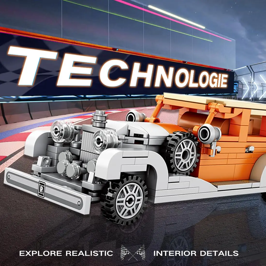 Phantom Roadster Building Block para crianças, veículo urbano criativo, bricks modelo de carro DIY, brinquedos para desktop, presentes de férias, 304pcs