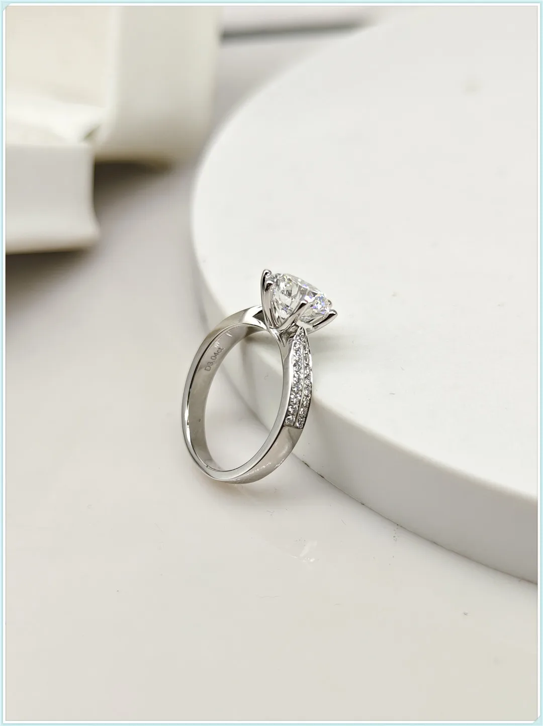 14K Solid Gold Laboratory-Grown Diamond HPHT CVD 3CT Six-Prong Starlight Queen Engagement Ring High-End Jewelry Custom Wholesale