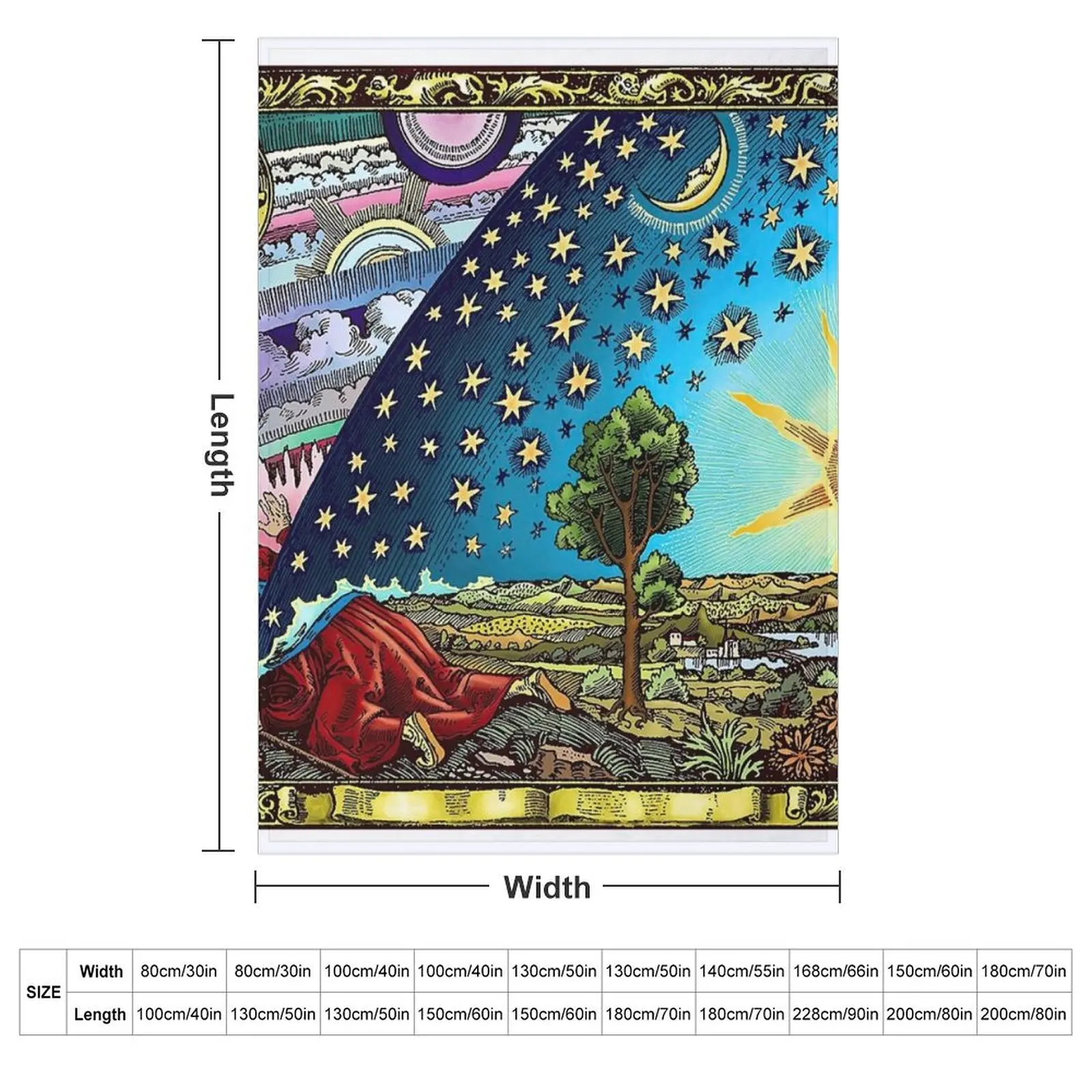 Flammarion Engraving Flat Earth Throw Blanket heavy to sleep warm for winter Luxury Brand Hair Blankets