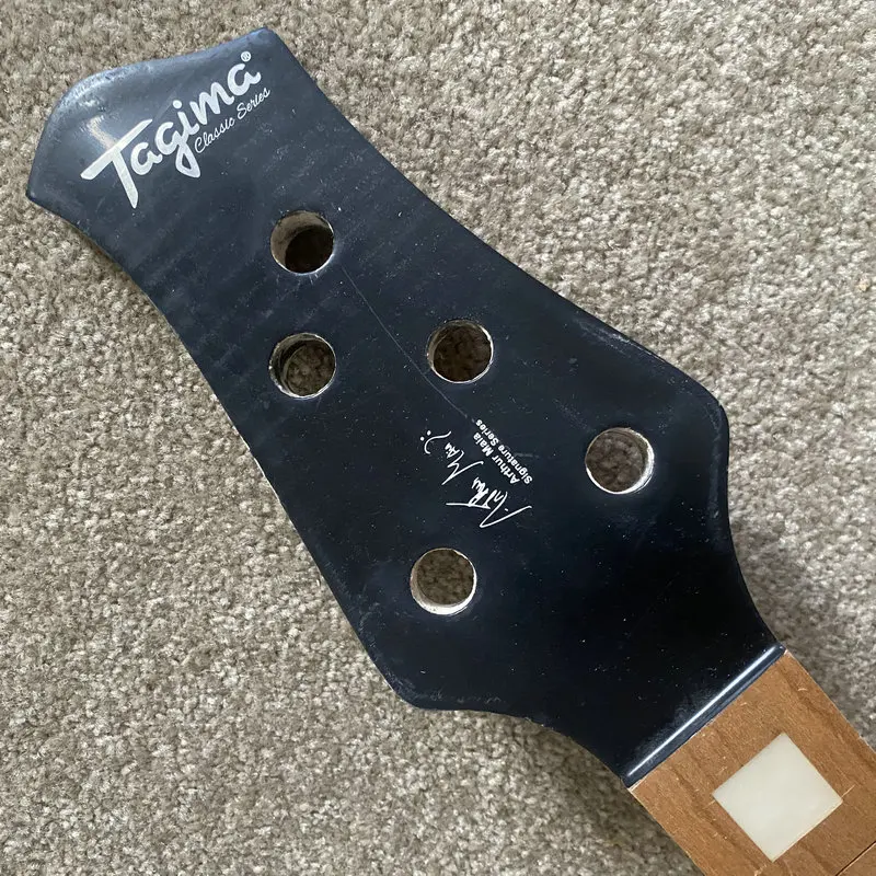 FN052 Signature Model Genuine Tagima 5 String Electric Bass Neck Unfinished No Frets Maple+Rosewood DIY Replace Use