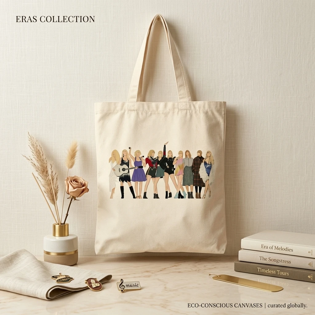 

Tote Bag The Eras Tour Albums Music Lover TS Merch Canvas Shopping Bags Shoulder Bag Christmas Birthday Gift