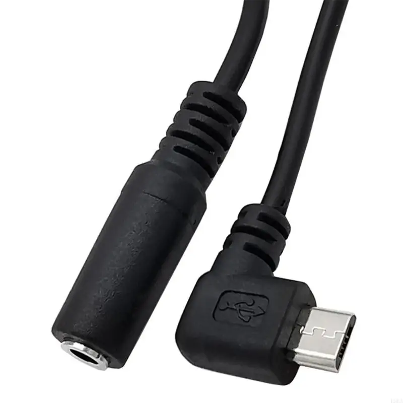  Black Micro USB Male to 3.5mm Headphone Earphone Adapter Socket Wire Cable