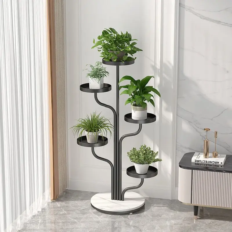 Modern Luxury Multi-Tier Iron Plant Stand with Wheels Living Room Balcony Home Decor Novelty New Indoor Outdoor Organizer