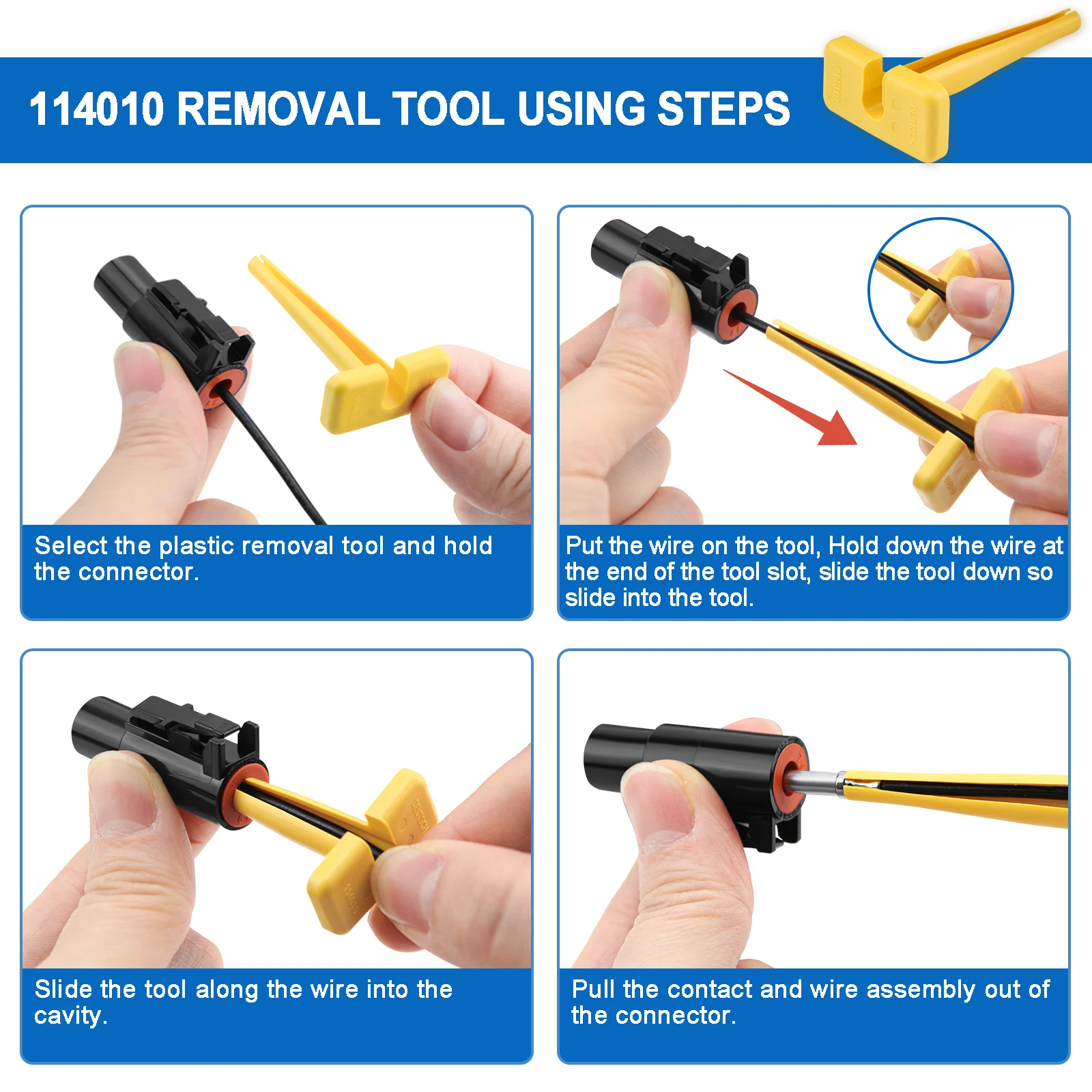 Pin Removal Tool 12#16#20# Stamped Contacts 12-22 AWG Plastic Terminal Release Tool  DT,DTM,DTP,DTV, Connector Insertion Tools