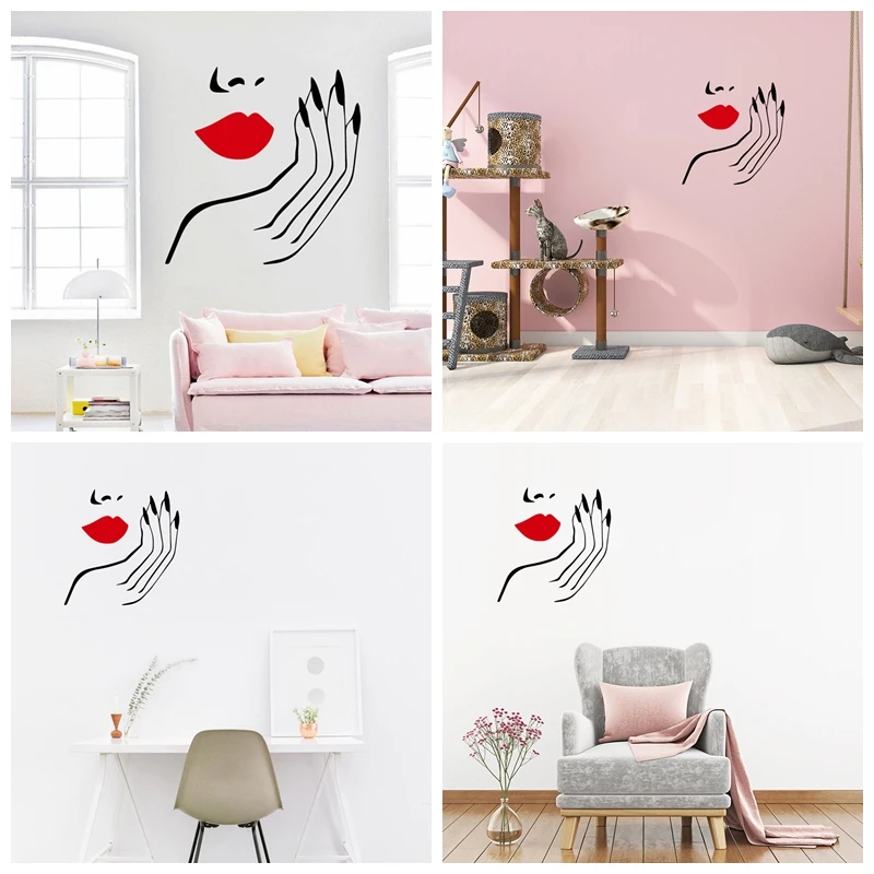 1 pc hot sale beauty salon wall Stickers Home Decorations Pvc Decalfor barber shop or beauty Wall Art Sticker Murals Vinyl