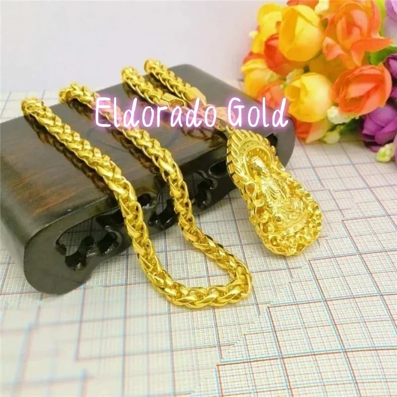 

Eldorado Gold Eldorado Eldorado Eldorado 9999 Genuine 24K Couple Pendant, Round Bead Necklace, Jewelry Pendant