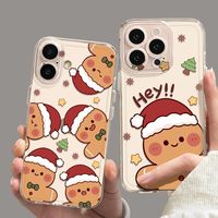 Christmas Red Riding Hood Gingerbread Man Phone Case For iPhone 17 16 15 14 13 12 11Pro Max XR XS MAX 78PLUS MINI INS Gift Cover
