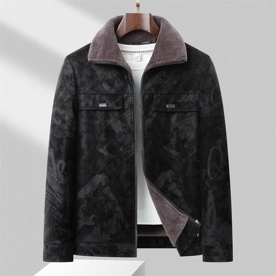 

Winter New Fashion Trend American Retro Plus Plush Thick Warm Jacket Men's Casual Loose Sports High-Quality Plus Size Jacket