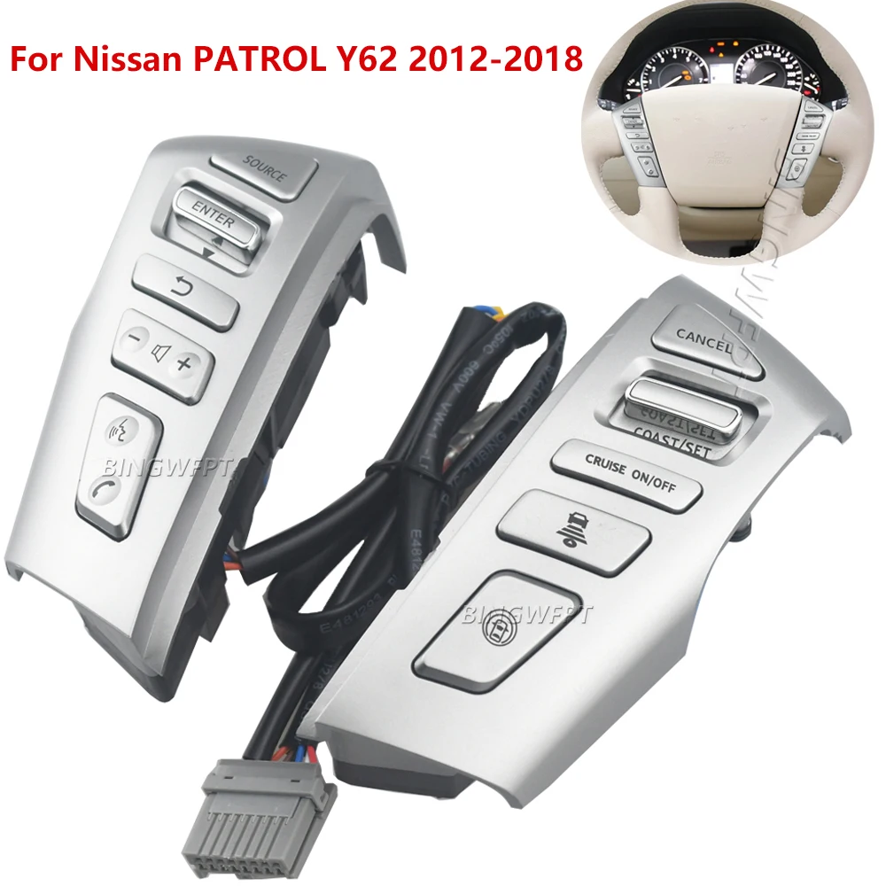 

Steering Wheel Buttons Cruise For Nissan Patrol Y62 2012-2018 For Infiniti QX56 QX80 Telephone Volume Bluetooth Control