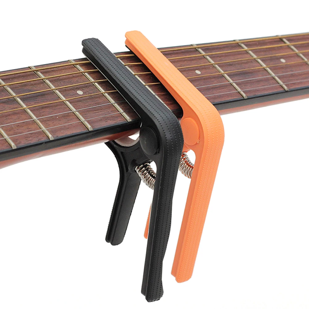 Guitar Capo Portable Capo for Electric Guitar Acoustic Guitar Plastic-steel Guitar Tuning Clip Black Orange Color